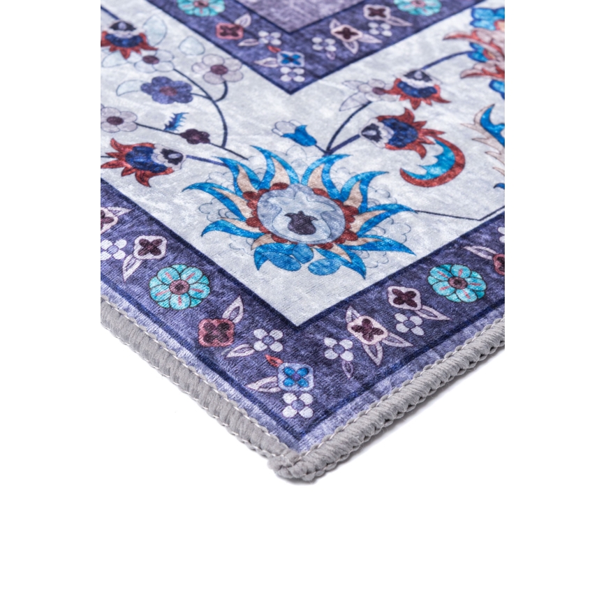 Tapis oriental antidérapant PRINT SHINE 120x170 cm bleu