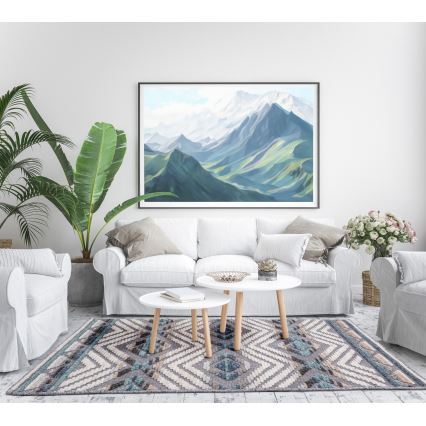 Tapis oriental NEPAL 200 x 280 cm bleu/gris