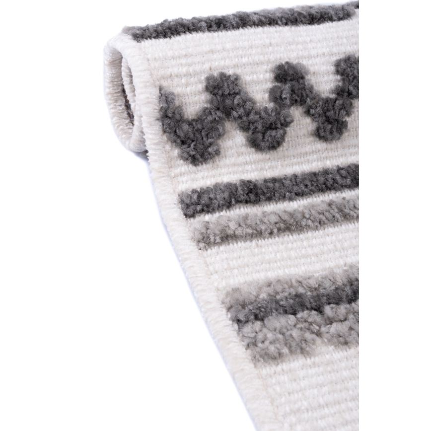 Tapis oriental NEPAL 80x153 cm gris/blanc