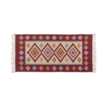 Tapis oriental réversible KILIM 80 x 150 cm rouge/beige