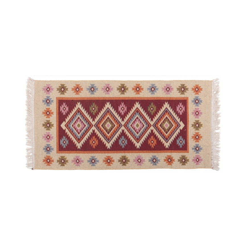 Tapis oriental réversible KILIM 80 x 150 cm rouge/beige
