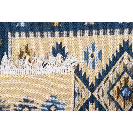 Tapis oriental réversible KILIM 80x150 cm bleu/beige