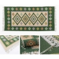 Tapis oriental réversible KILIM 80x150 cm vert/beige