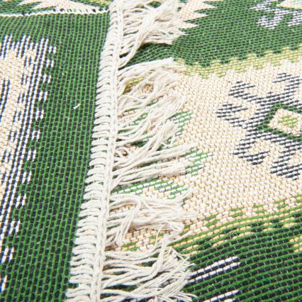 Tapis oriental réversible KILIM 80x150 cm vert/beige