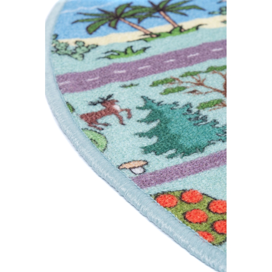 Tapis pour enfant STELLA STREETS 120 cm turquoise/motif ville