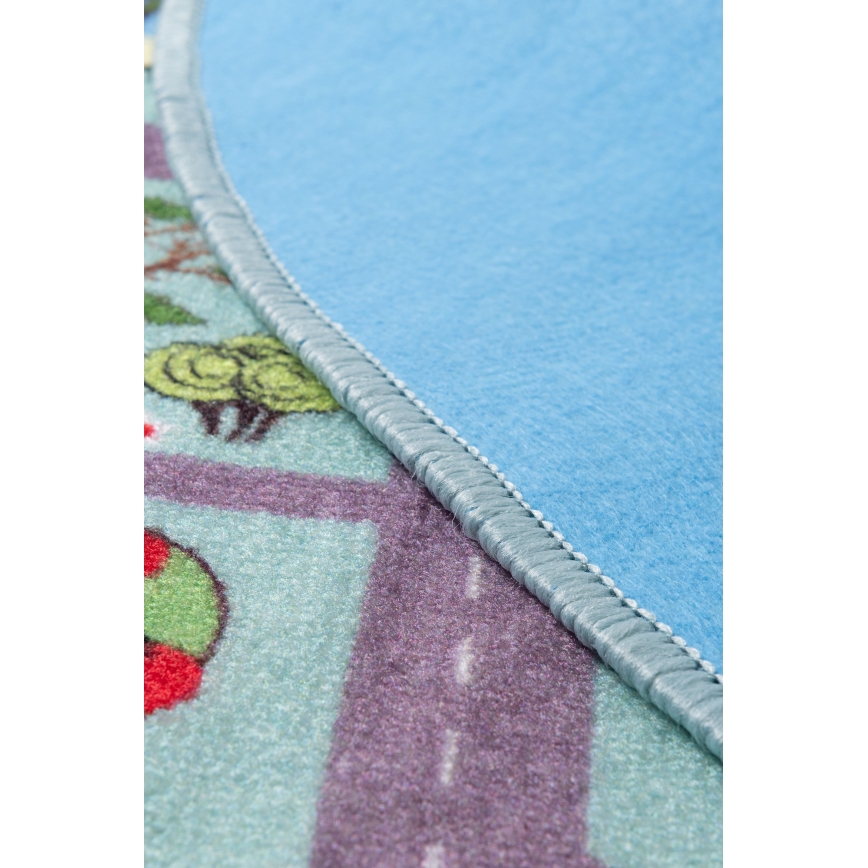 Tapis pour enfant STELLA STREETS 120 cm turquoise/motif ville