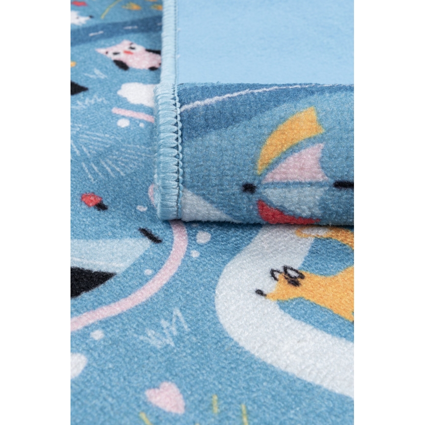 Tapis pour enfant STELLA STREETS 120x170 cm bleu/ville