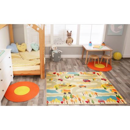 Tapis pour enfant STELLA STREETS 80x100 cm beige/ville