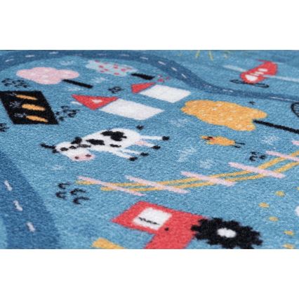 Tapis pour enfant STELLA STREETS 80x100 cm bleu/motif ville