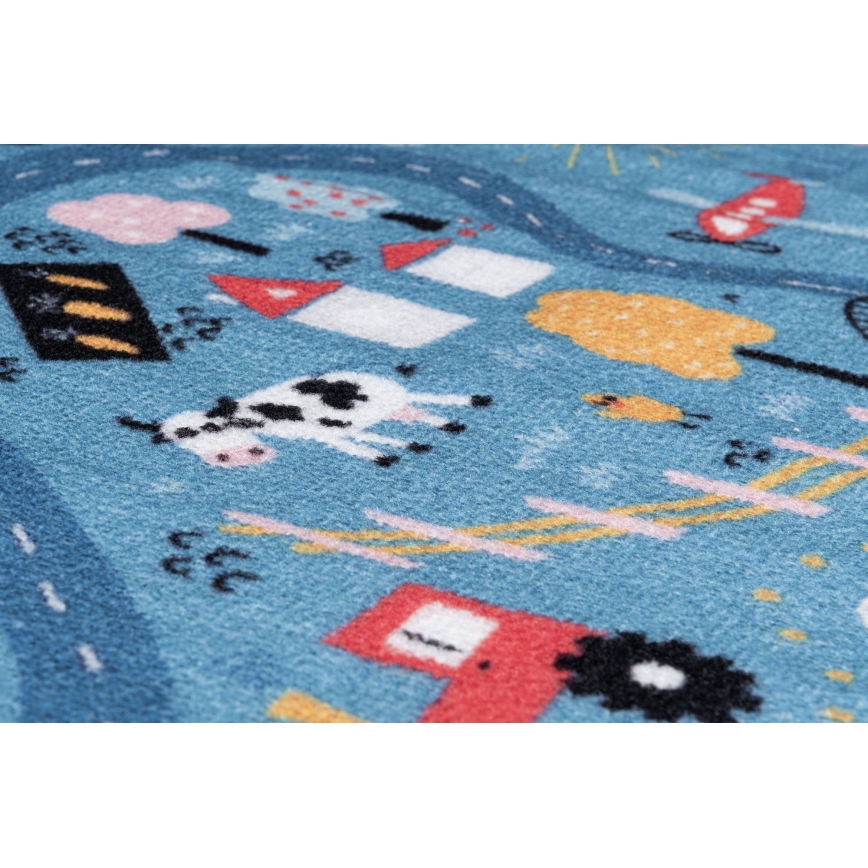 Tapis pour enfant STELLA STREETS 80x100 cm bleu/motif ville