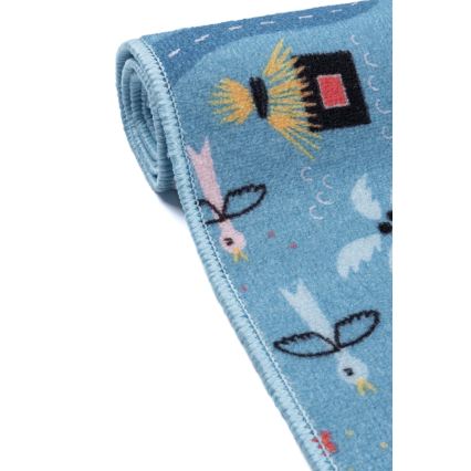 Tapis pour enfant STELLA STREETS 80x100 cm bleu/motif ville