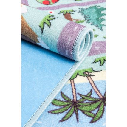Tapis pour enfants STELLA STREETS 80x100 cm turquoise/ville