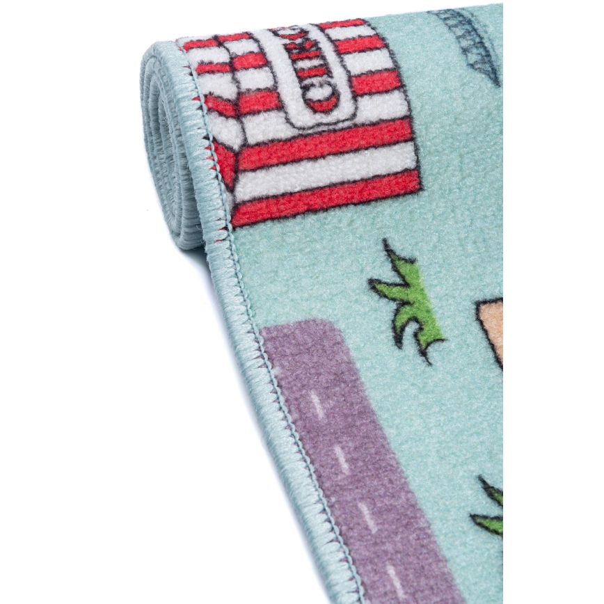 Tapis pour enfants STELLA STREETS 80x100 cm turquoise/ville