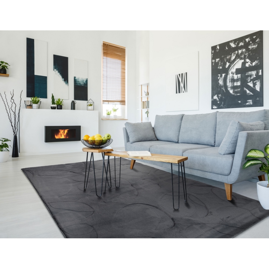 Tapis RABBIT 3D 160 x 230 cm anthracite