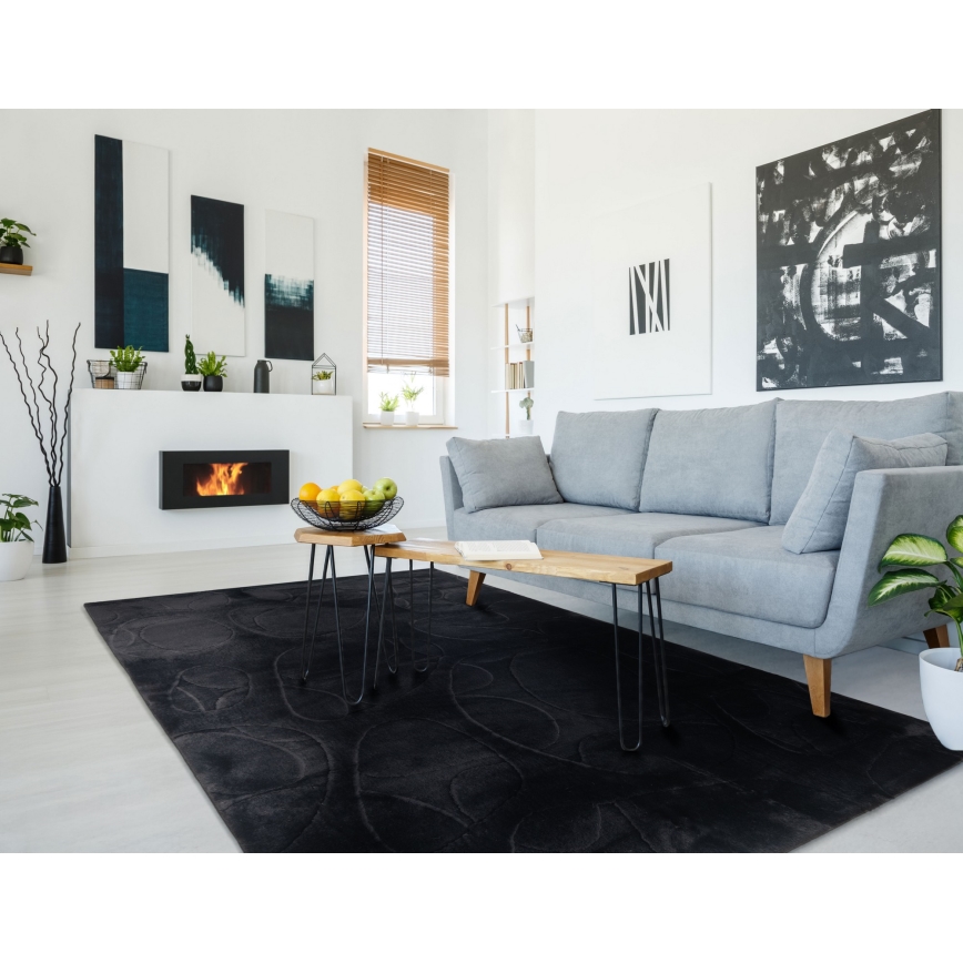 Tapis RABBIT 3D 160x230 cm noir