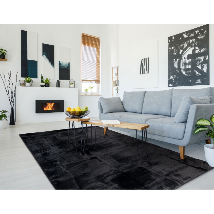 Tapis RABBIT 3D 80 x 150 cm noir