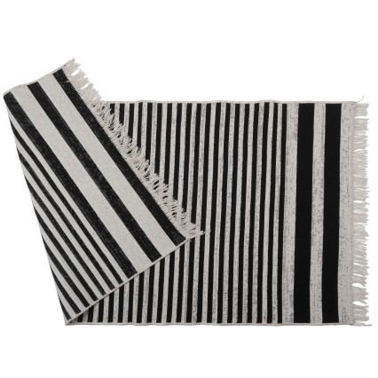 Tapis réversible KILIM GOLD 60x120 cm noir/blanc