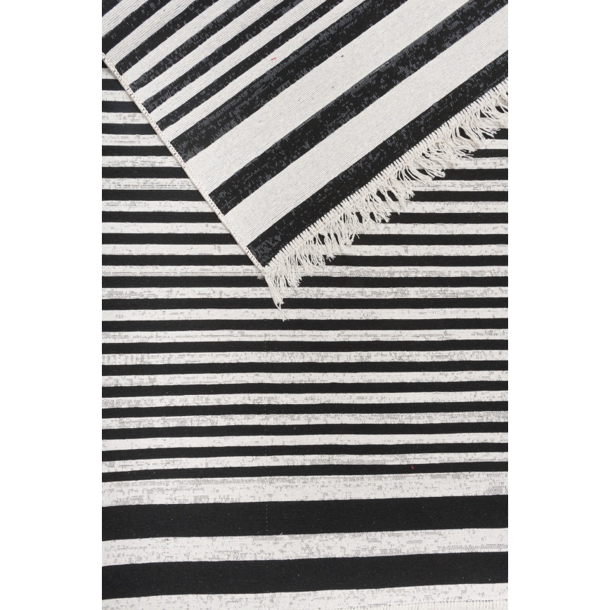 Tapis réversible KILIM GOLD 60x120 cm noir/blanc