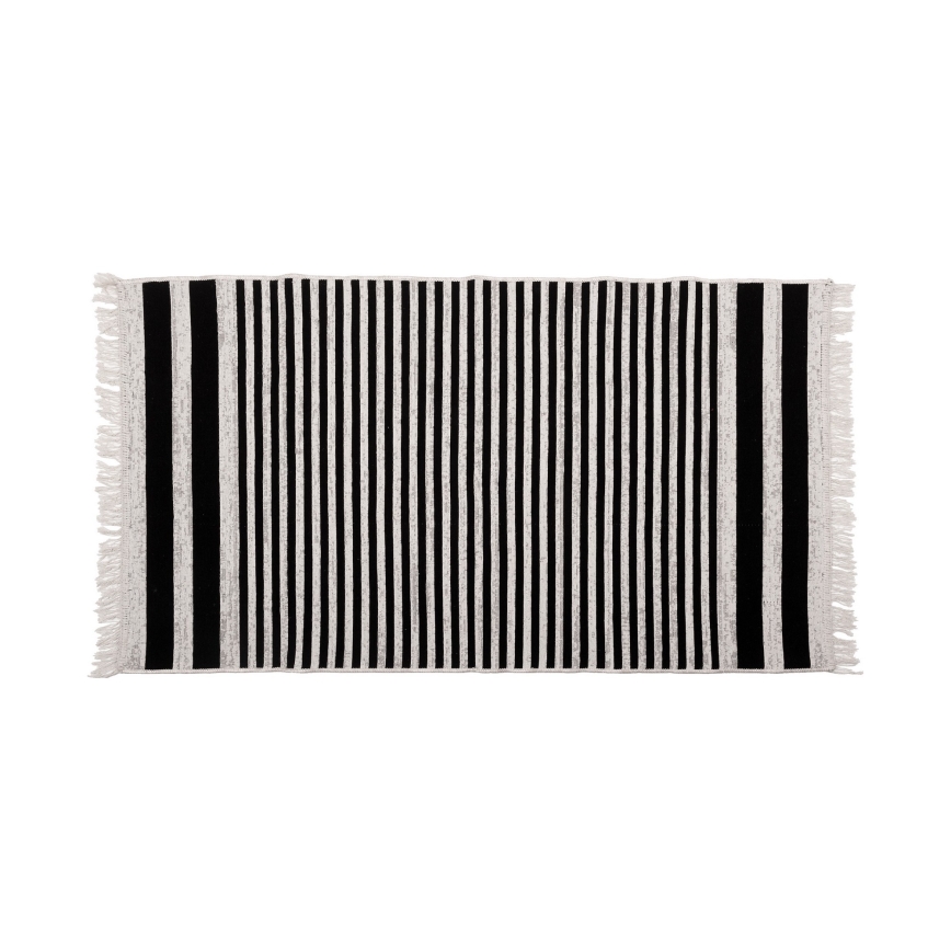 Tapis réversible KILIM GOLD 80 x 150 cm noir/blanc