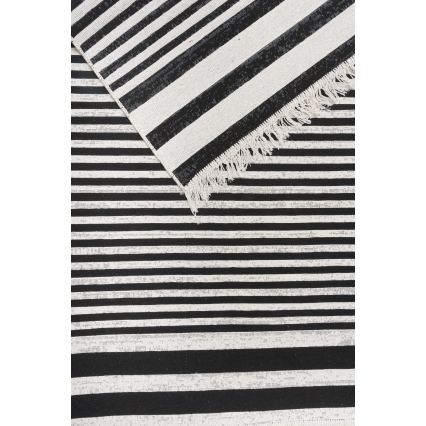 Tapis réversible KILIM GOLD 80 x 150 cm noir/blanc