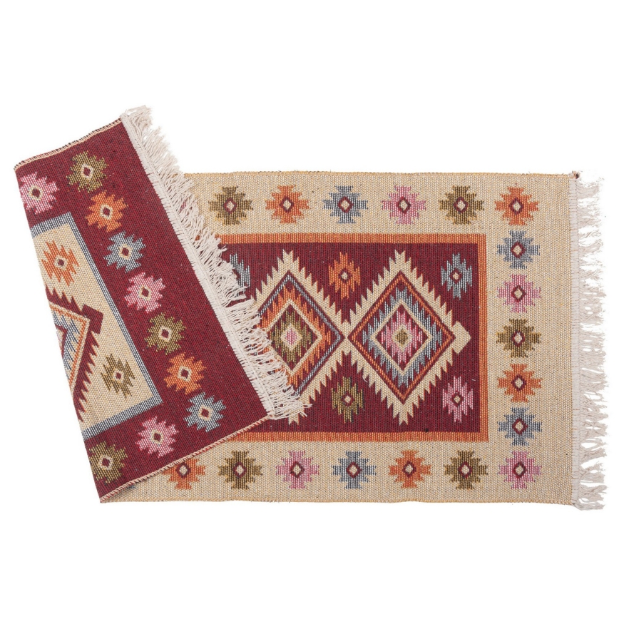 Tapis réversible oriental KILIM 80x150 cm rouge/beige