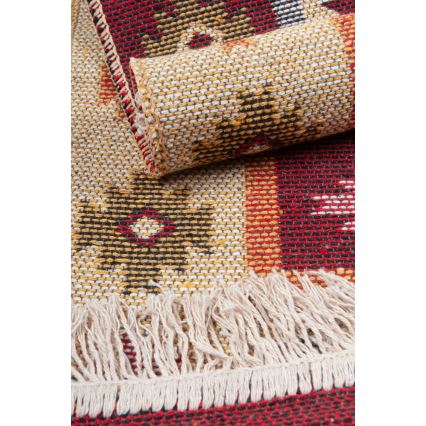 Tapis réversible oriental KILIM 80x150 cm rouge/beige