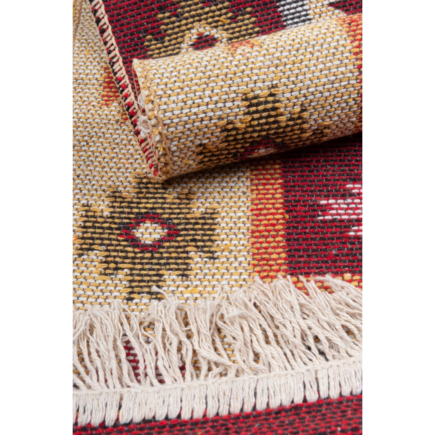 Tapis réversible oriental KILIM 80x150 cm rouge/beige
