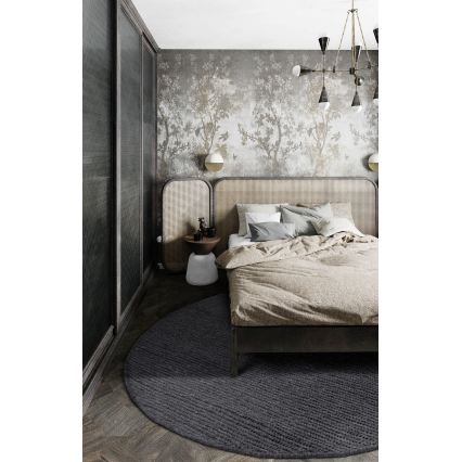 Tapis rond naturel FIR WOOL 160 cm 2600 g/m2 anthracite