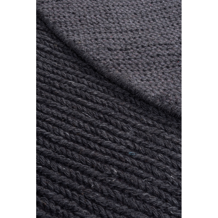 Tapis rond naturel FIR WOOL 160 cm 2600 g/m2 anthracite