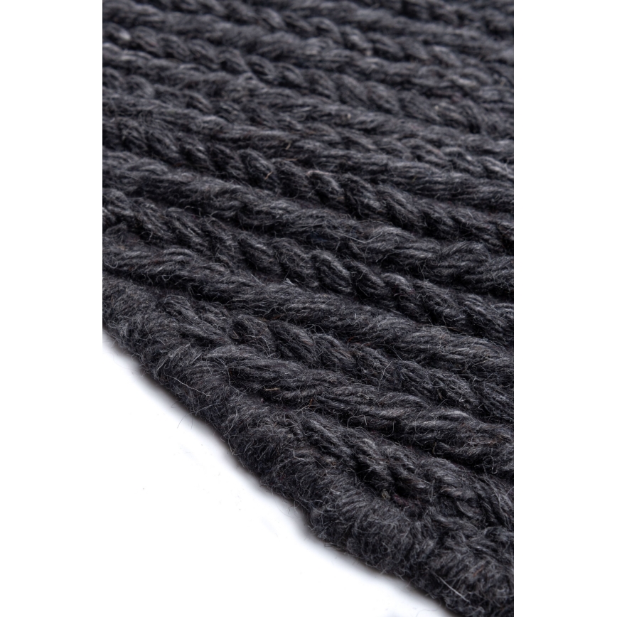 Tapis rond naturel FIR WOOL 160 cm 2600 g/m2 anthracite