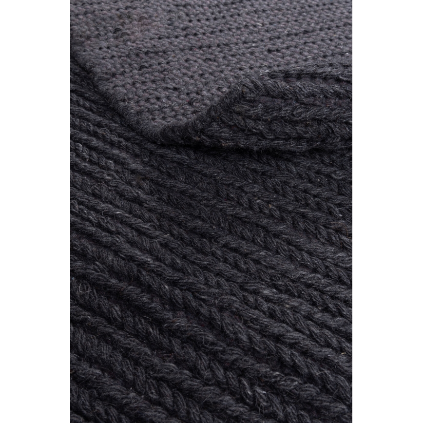 Tapis rond naturel FIR WOOL 160 cm 2600 g/m2 anthracite