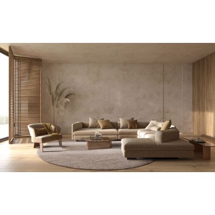 Tapis rond naturel FIR WOOL 160 cm 2600 g/m2 beige