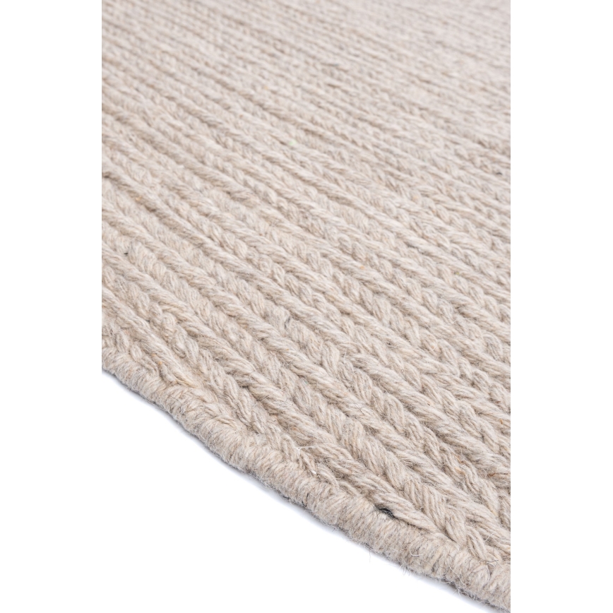 Tapis rond naturel FIR WOOL 160 cm 2600 g/m2 beige