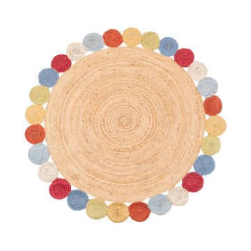 Tapis rond naturel JUTA 120 cm multicolore