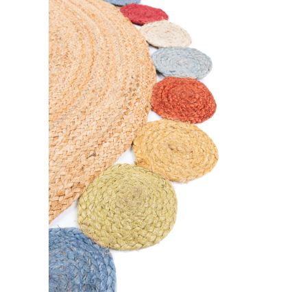 Tapis rond naturel JUTA 120 cm multicolore