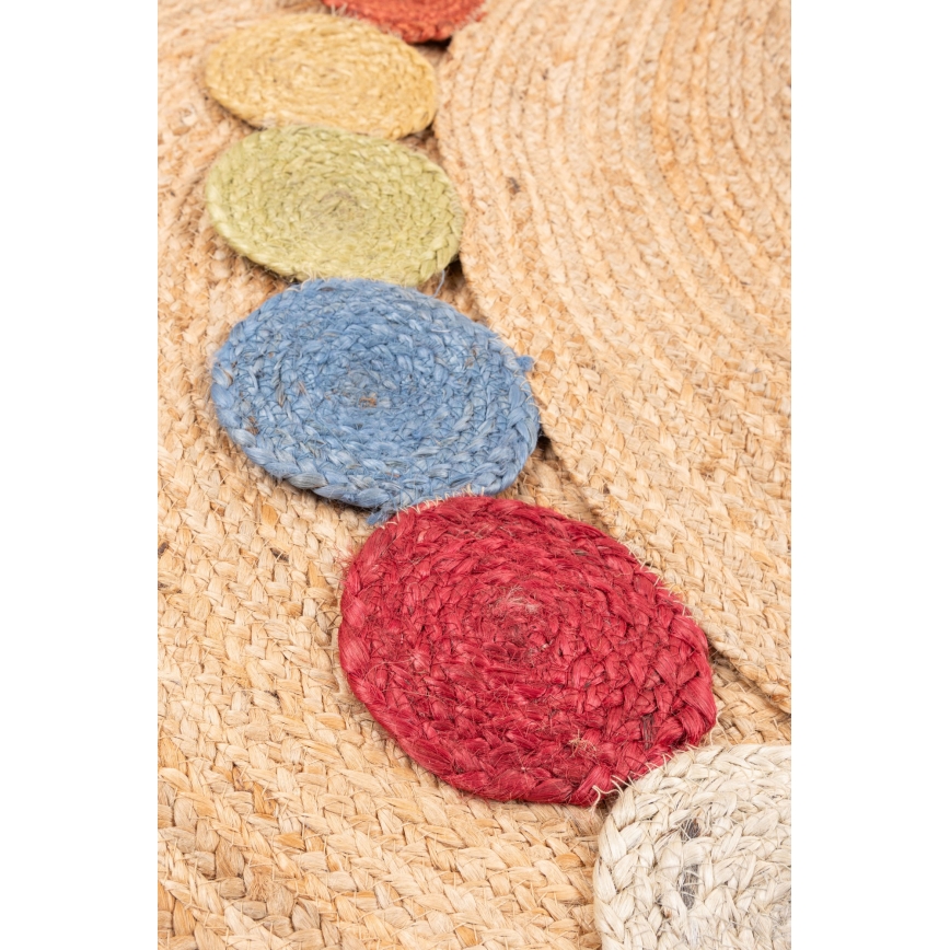 Tapis rond naturel JUTA 120 cm multicolore