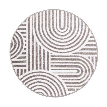Tapis rond SALAMANCA 100 cm gris/blanc