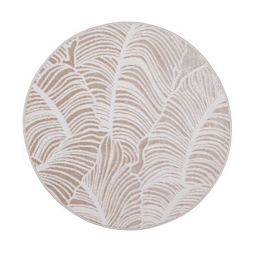 Tapis SALAMANCA 100 cm beige/blanc, motif feuillage