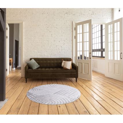 Tapis SALAMANCA 100 cm gris/blanc