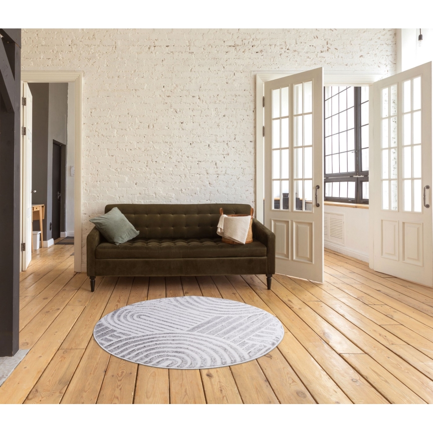 Tapis SALAMANCA 100 cm gris/blanc