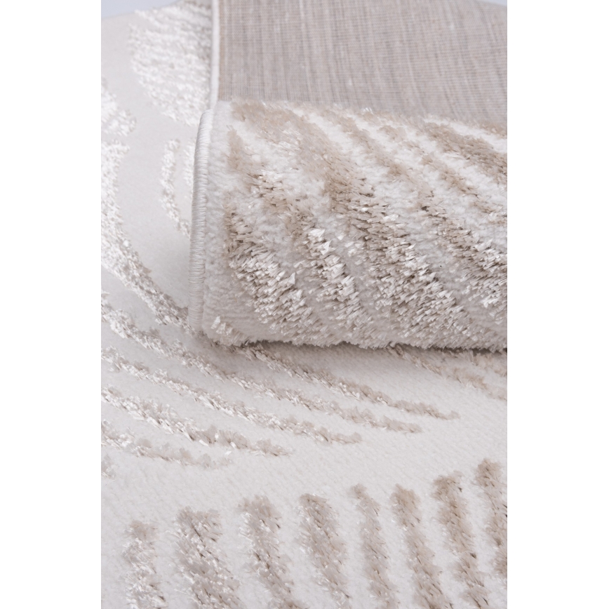 Tapis SALAMANCA 200x280 cm beige/blanc/motif de feuilles