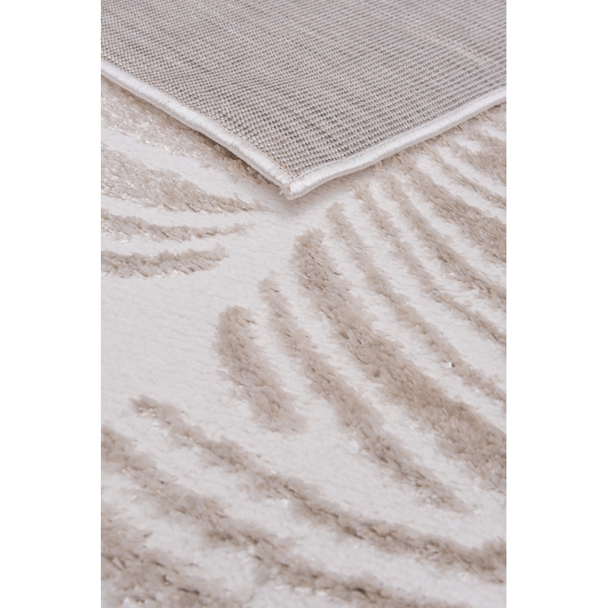 Tapis SALAMANCA 67 x 120 cm beige/blanc, motif feuillage