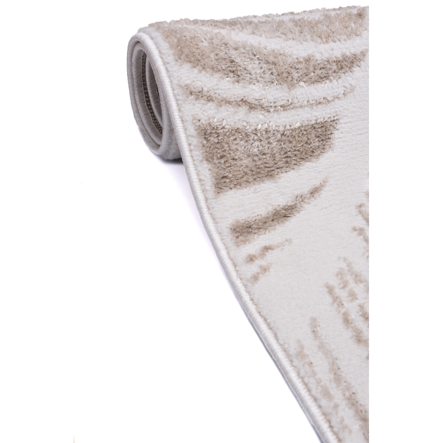 Tapis SALAMANCA 67 x 120 cm beige/blanc, motif feuillage