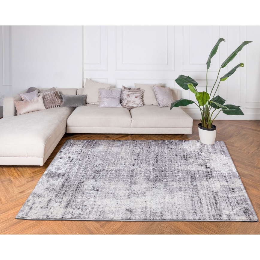 Tapis SALAMANCA 67 x 120 cm gris/blanc