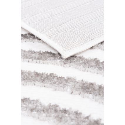 Tapis SALAMANCA 67 x 120 cm gris/blanc