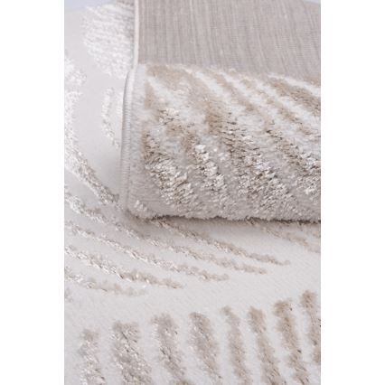 Tapis SALAMANCA 67x120 cm beige/blanc/motif de feuilles