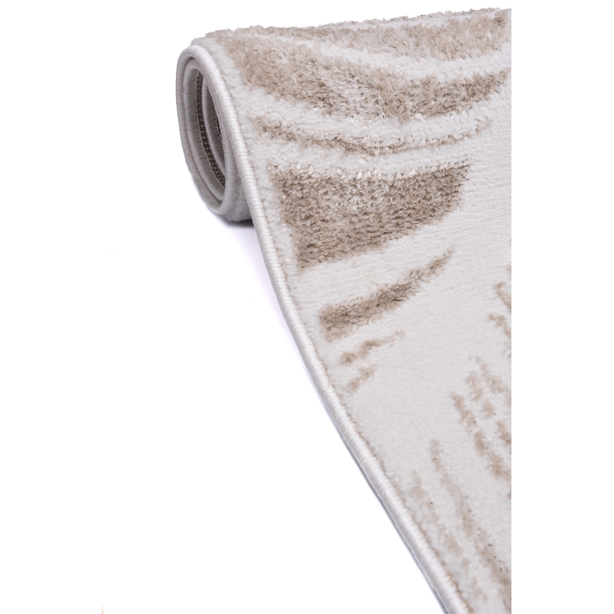 Tapis SALAMANCA 67x120 cm beige/blanc/motif de feuilles