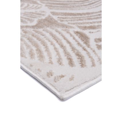 Tapis SALAMANCA 67x120 cm beige/blanc/motif de feuilles