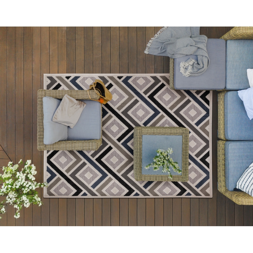 Tapis SHIFT 160x220 cm gris/bleu/beige