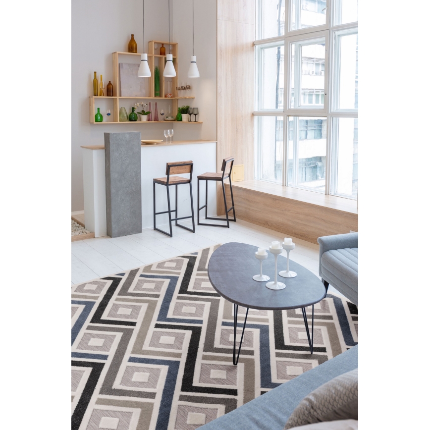 Tapis SHIFT 160x220 cm gris/bleu